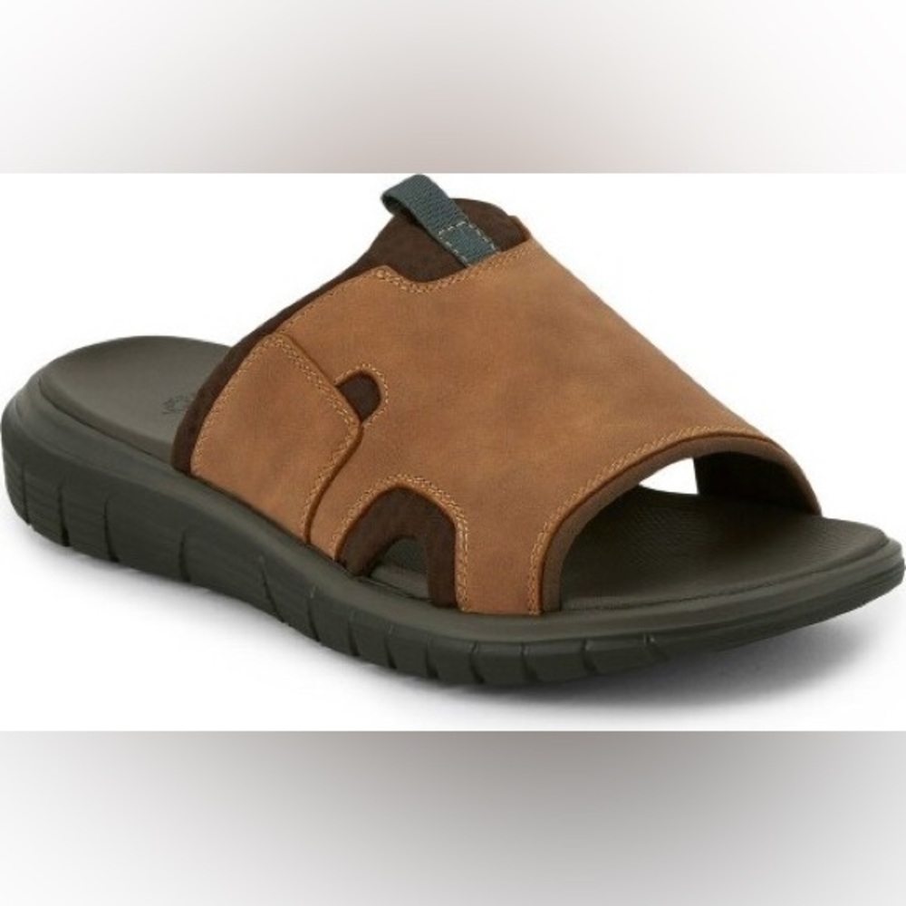 NEW!! Men’s Dockers Shawn Slide Sandal Tan Leather Size 13M